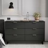 Manhattan Comfort Granville 55.07 Double Wide Dresser in Dark Grey DR-5035